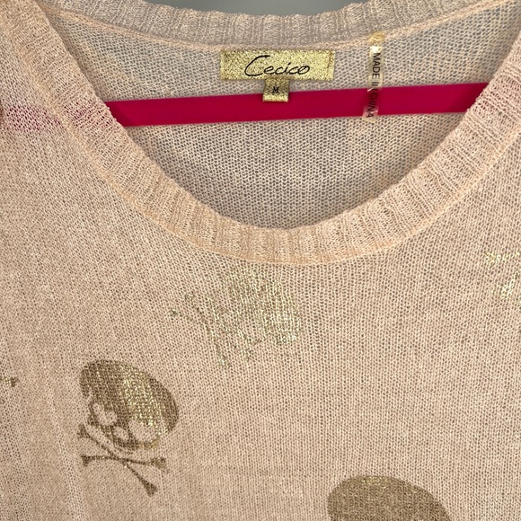 Cecico Beige Sweater with Gold Skull Design - Picture 4 of 9